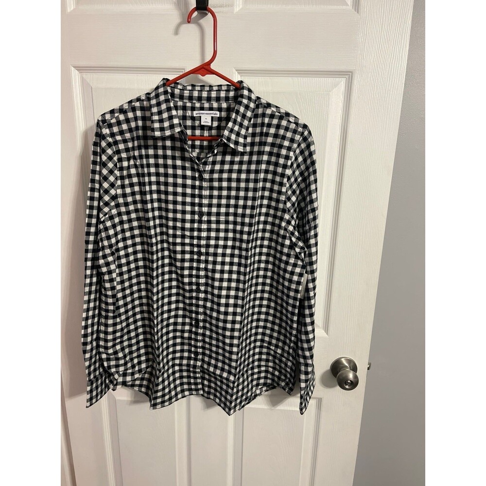 Amazon Essentials Women's Long-Sleeve Button-Down Poplin Shirt Size XL New